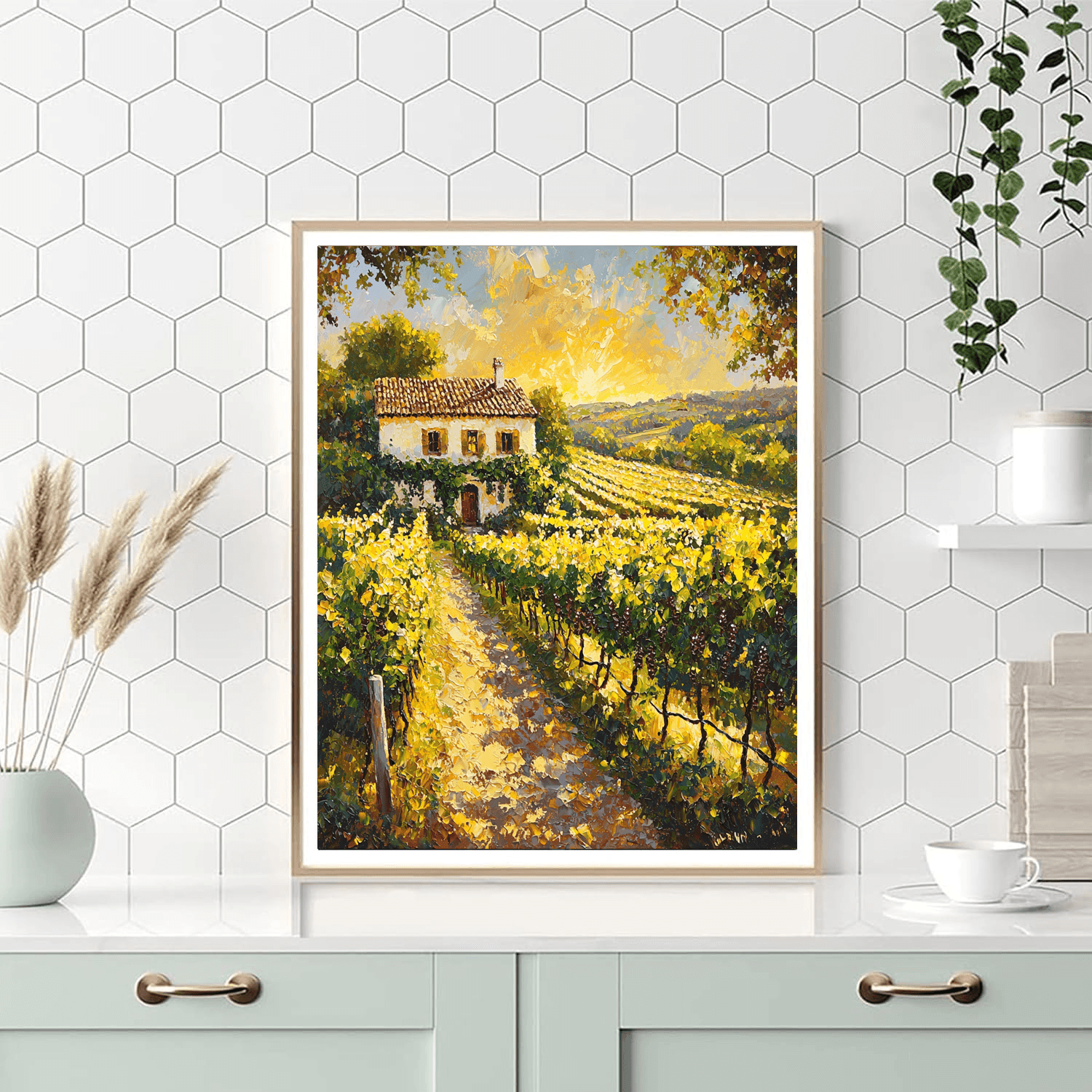 Camille Pissarro Inspired Sunlit Vineyards  Paint By Numbers Art
