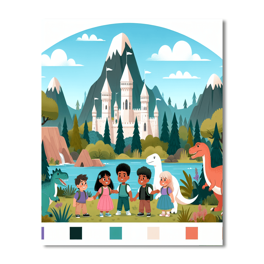 Mystical Dinosaur Kingdom Paint By Color