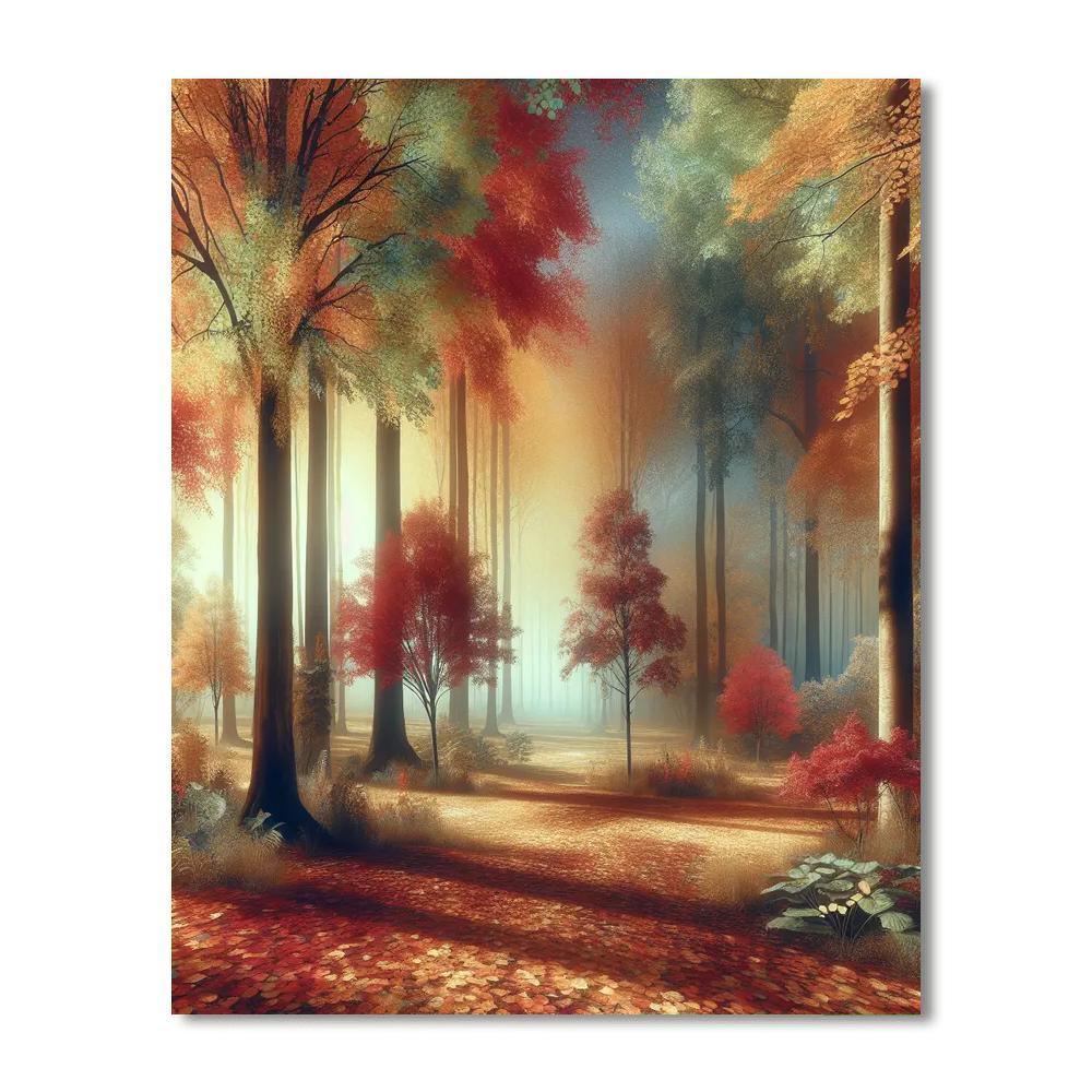 Cascading Leaves Of Autumn Paint By Number