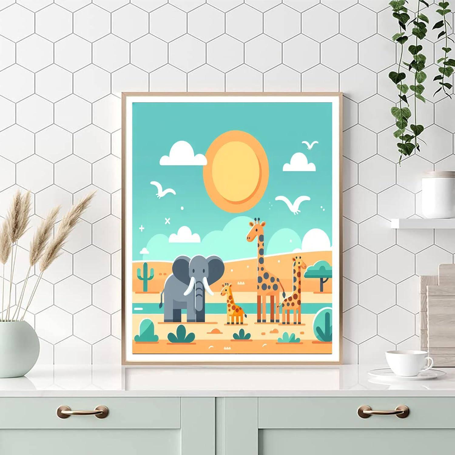 Sunlit Savannah Symphony Number Painting