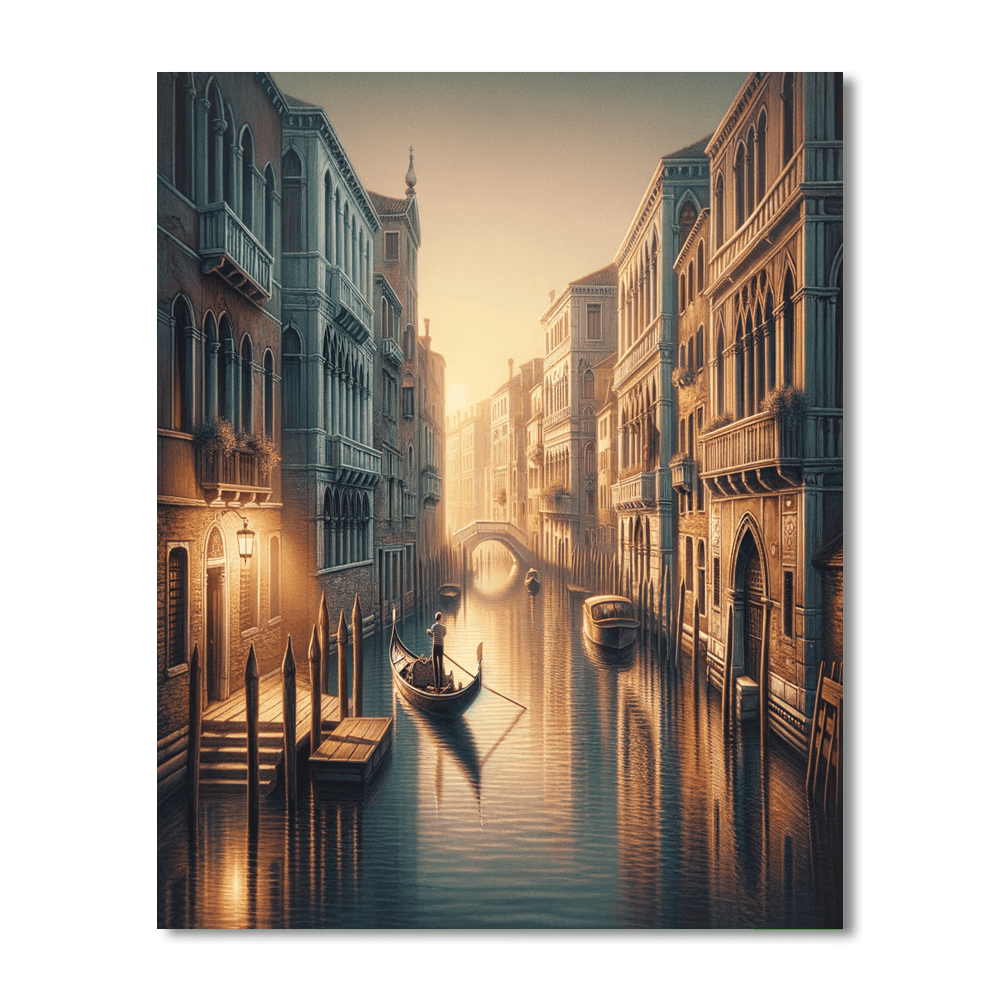 Venetian Gondola at Dusk - DIY Painting By Numbers Kit