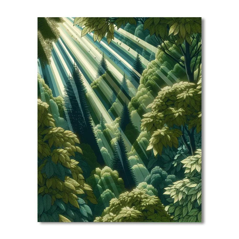 Lush Forest Canopy DIY Paint By Numbers