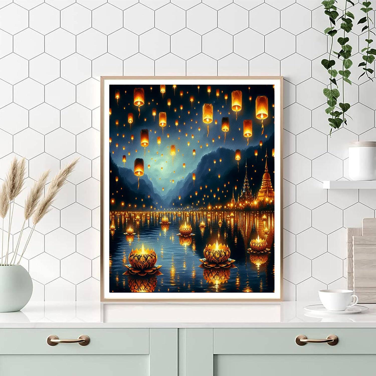 Loi Krathong - Chiang Mai, Thailand Paint By Color