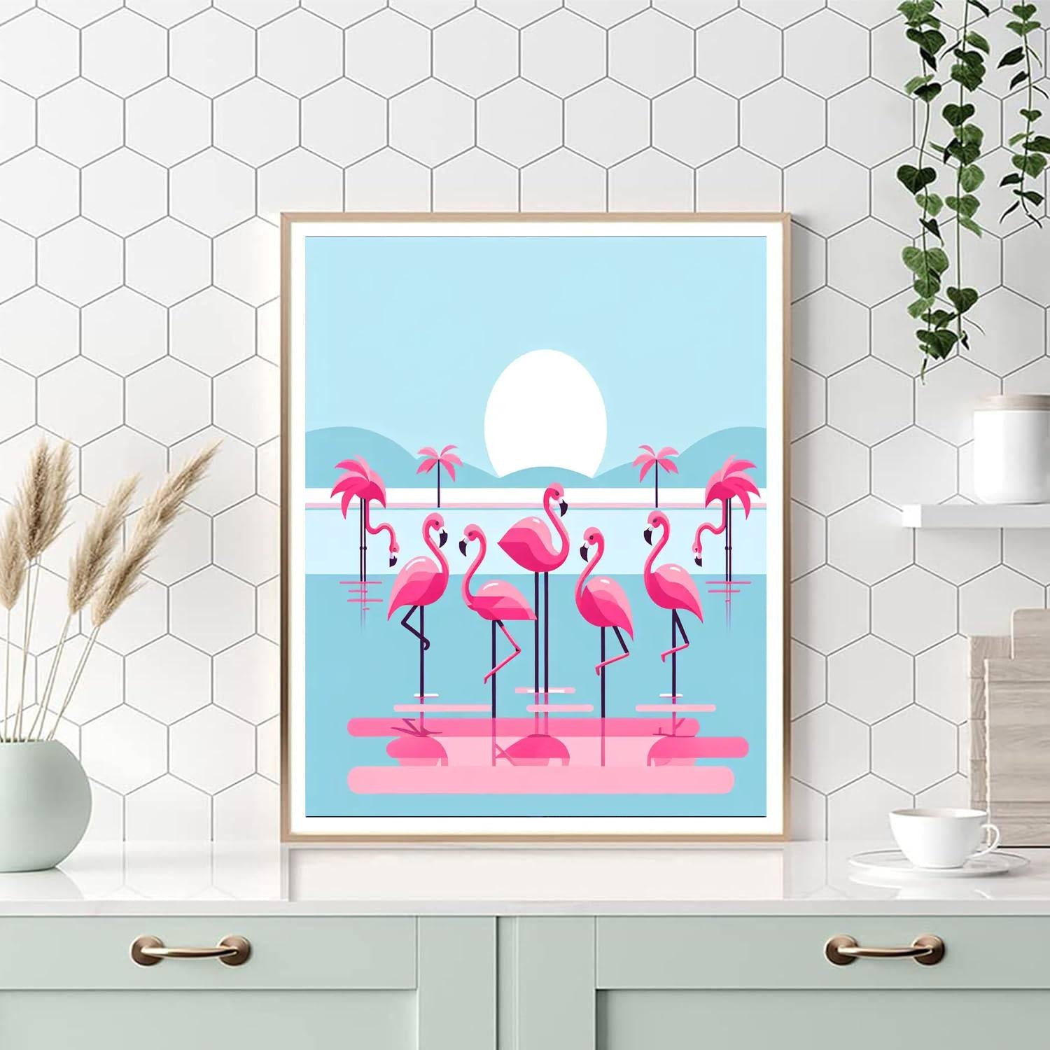 Fiery Flamingos Paint By Numbers Art