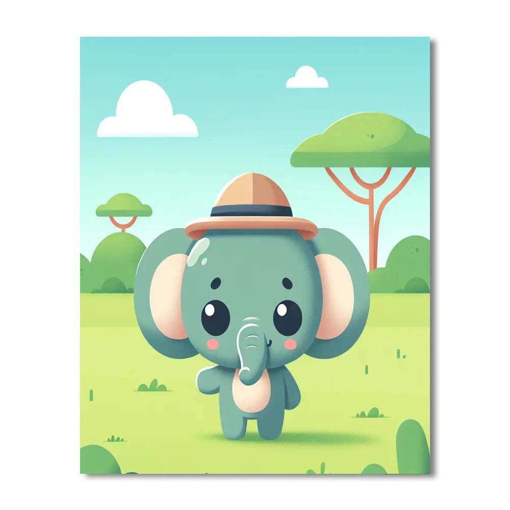 Adventure Elephant Painting By Numbers Kit