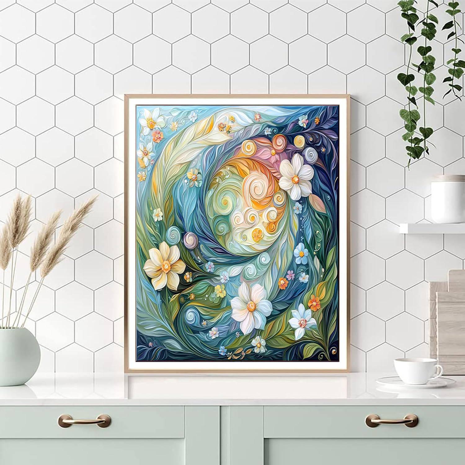 Alphonse Mucha Inspired Serenade Of Whirling Elements  Paint By Numbers Kits