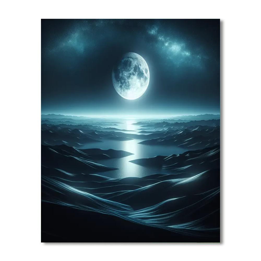 Ethereal Lunar Landscape Painting By Numbers Kit