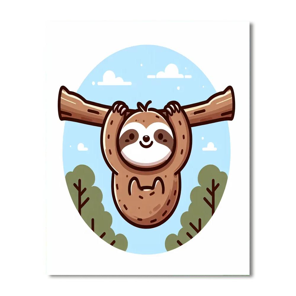 Lovely Sloth DIY Paint By Numbers