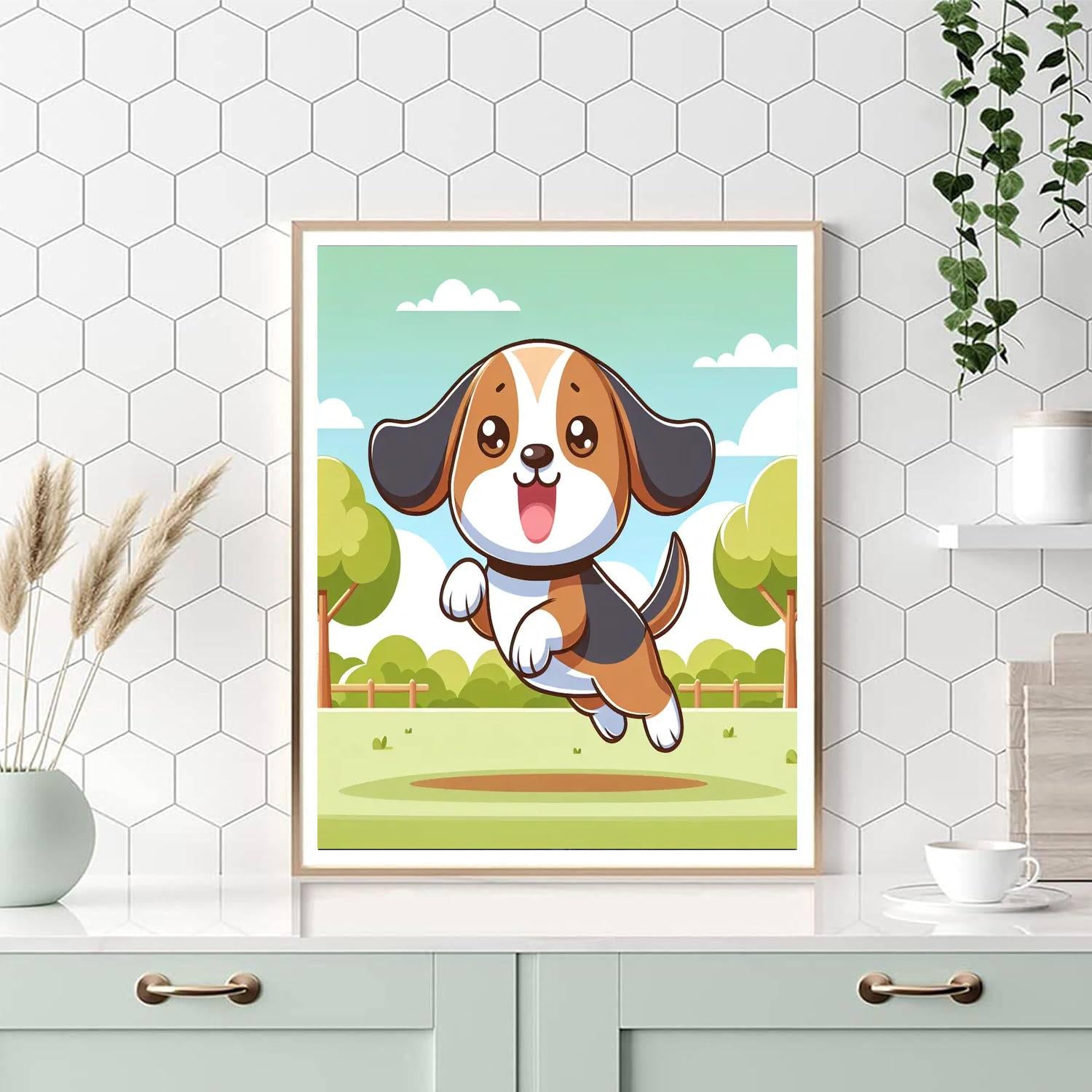 Bouncy Beagle Paint By Numbers Art