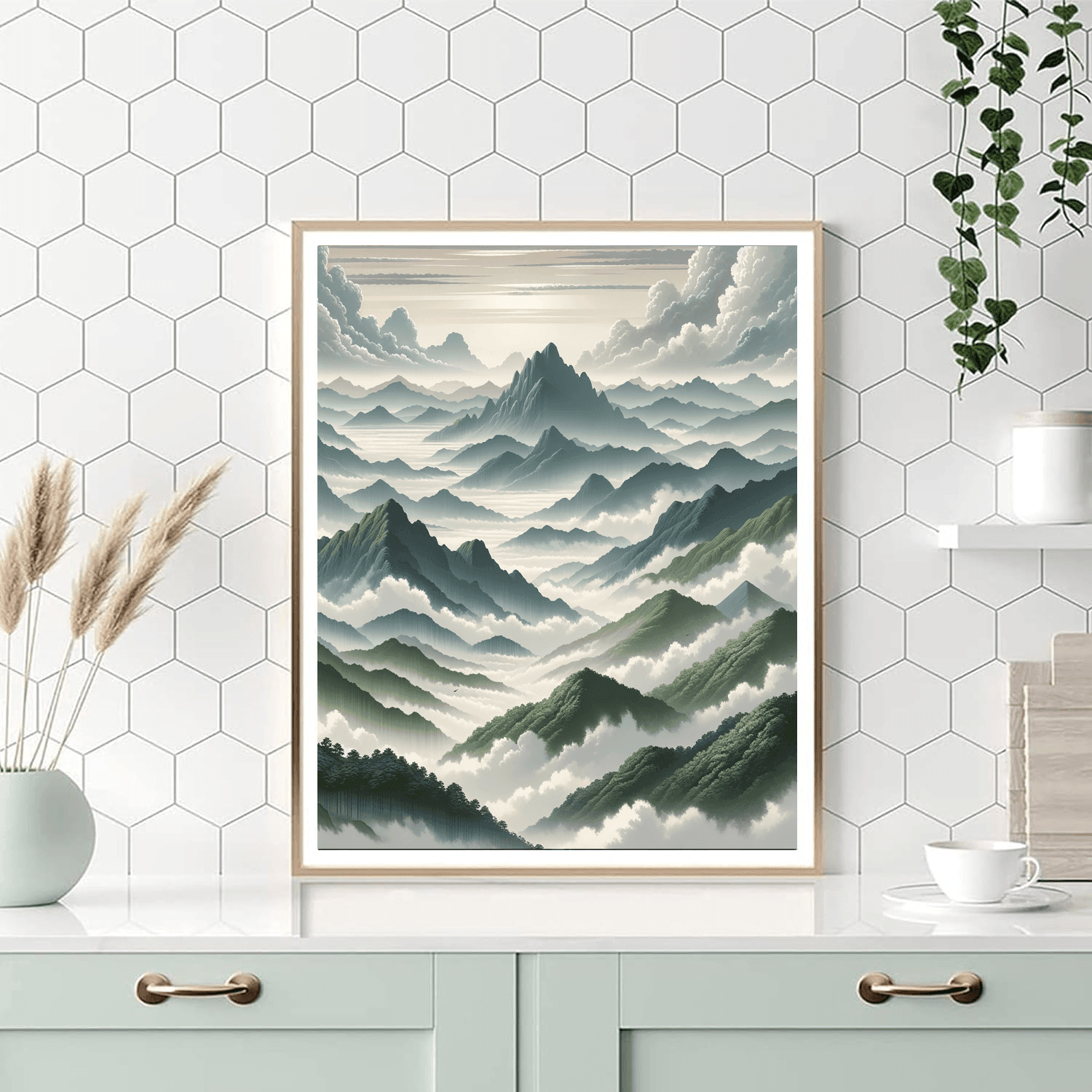 Misty Mountain Escape Painting Number Kit