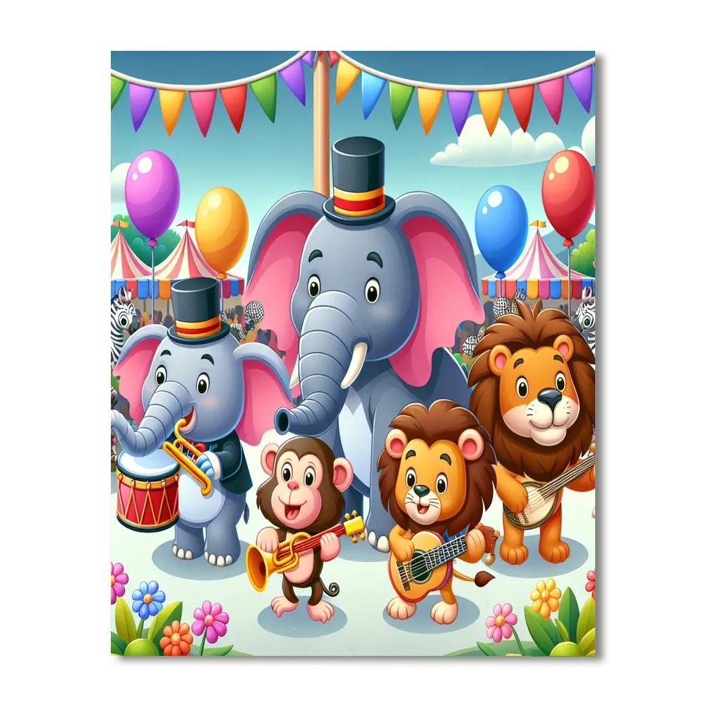 Musical Zoo Parade Painting By Numbers Kit