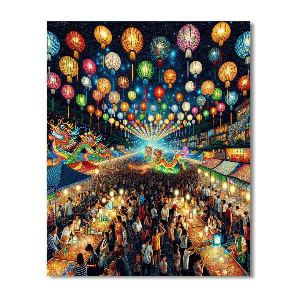 Lantern Festival - Taipei, Taiwan Painting Number Kit
