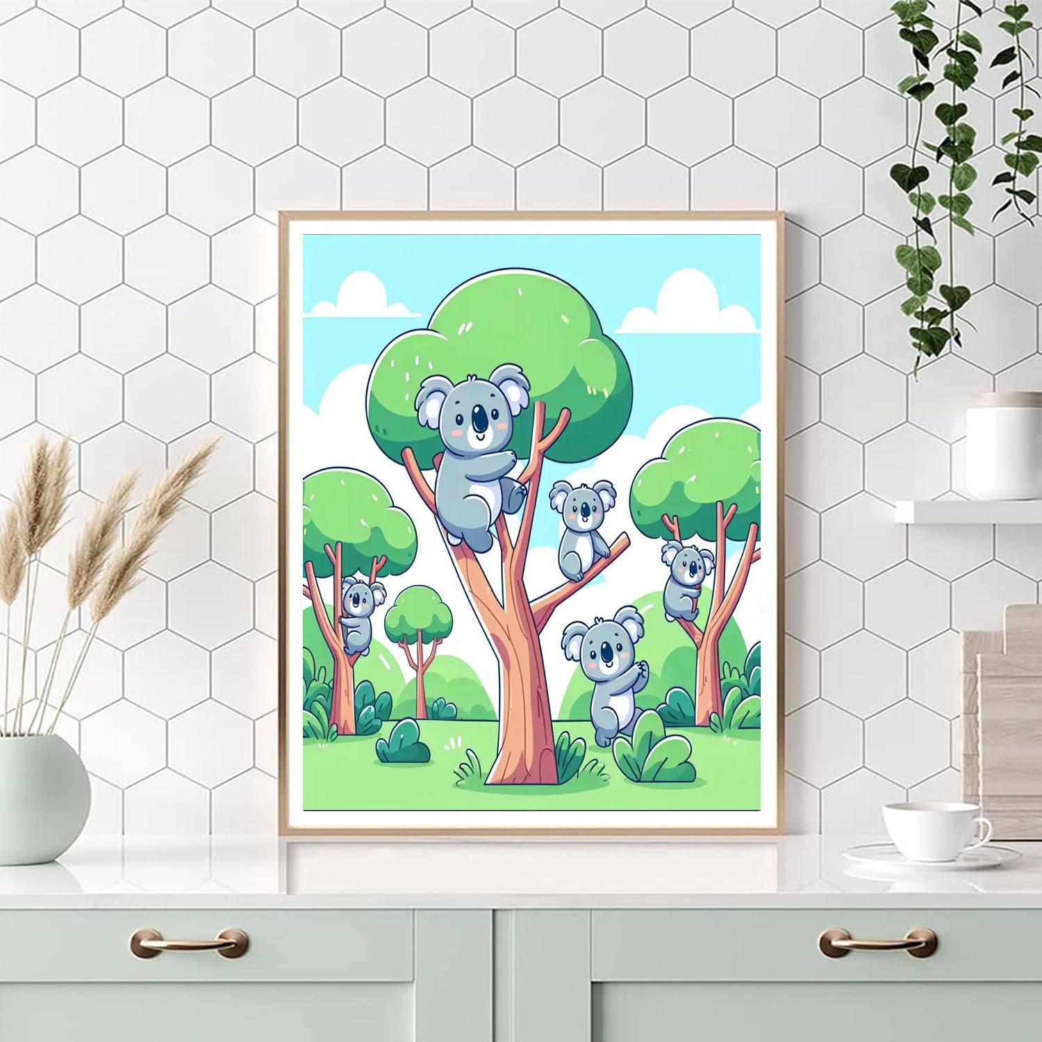 Caring Koala Climb Paint By Numbers Art