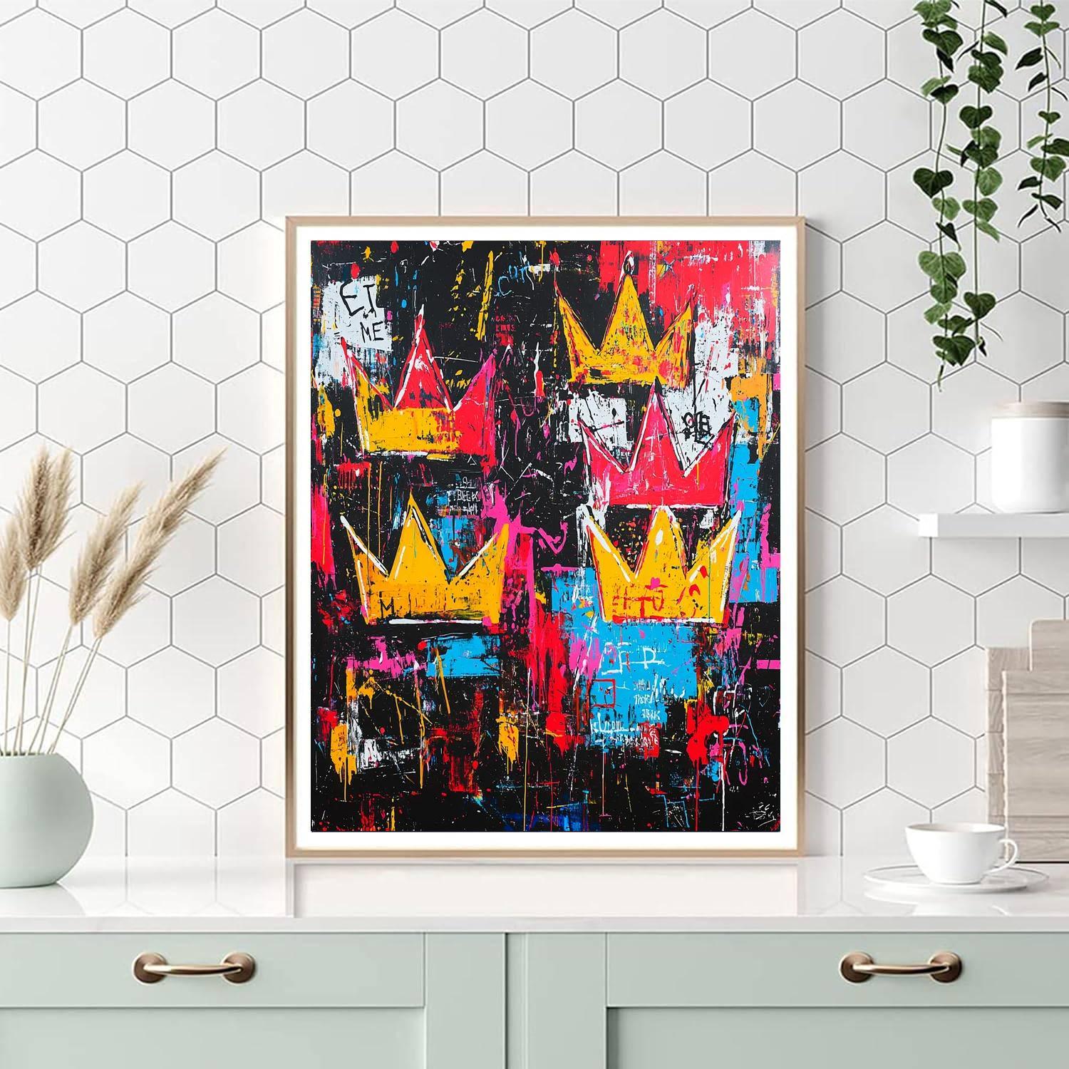 Jean-Michel Basquiat Inspired Crown Of Thoughts  Paint By Color