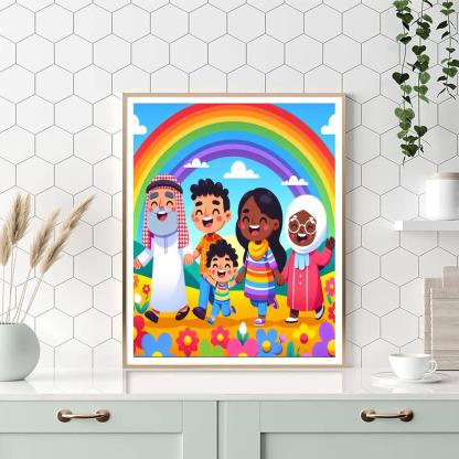 Rainbow Adventure Crew Paint By Numbers Art