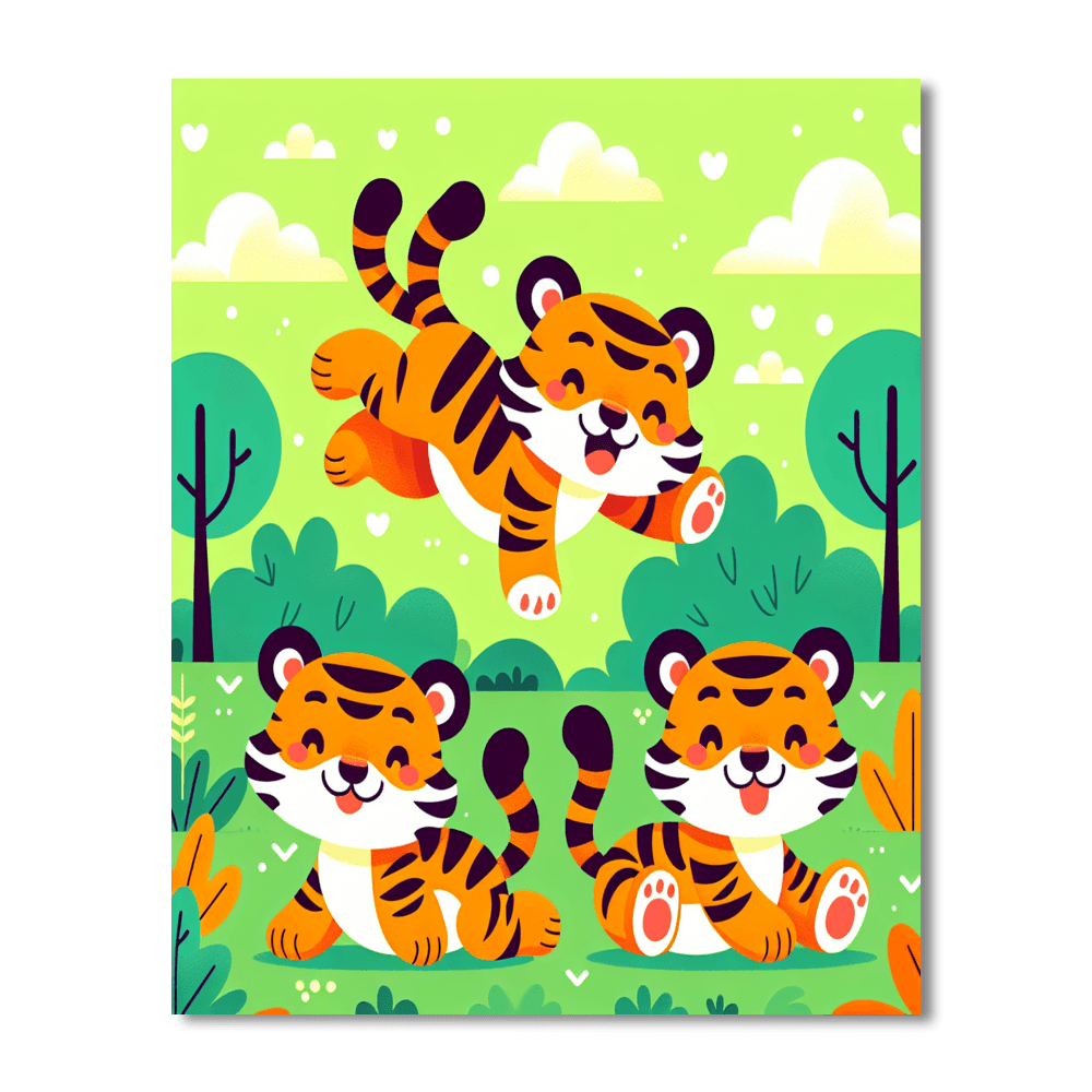 Terrific Tiger Tumble Number Painting