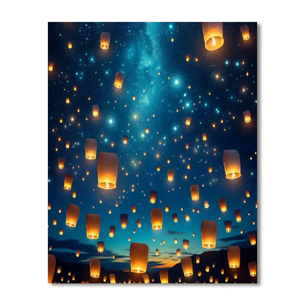 Dreamy Sky Lanterns Painting By Numbers Kit