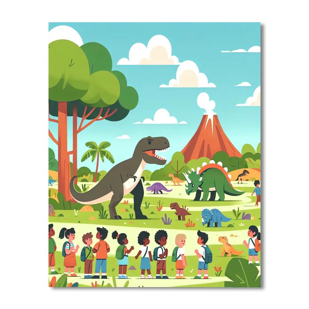 Thrilling Dino World Expedition DIY Paint By Numbers