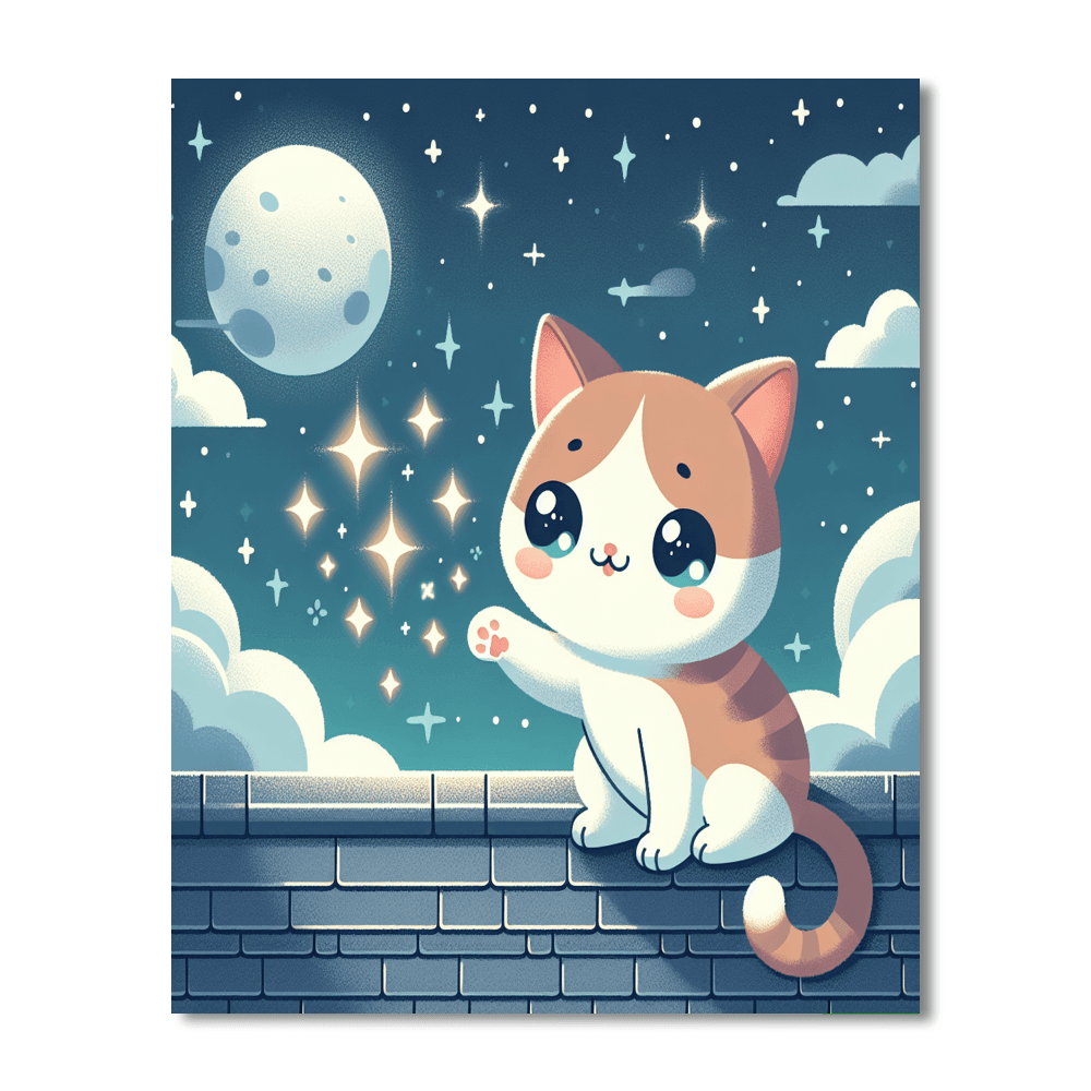 Moonlight Cat's Quest Painting By Numbers Kit