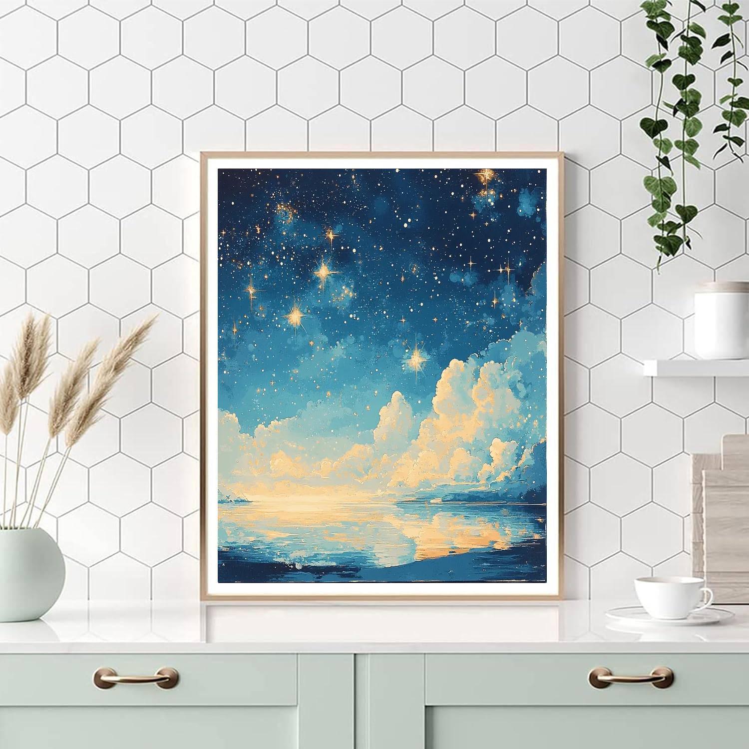 Zhao Mengfu Inspired Glimmers Of Celestial Light  Paint By Color