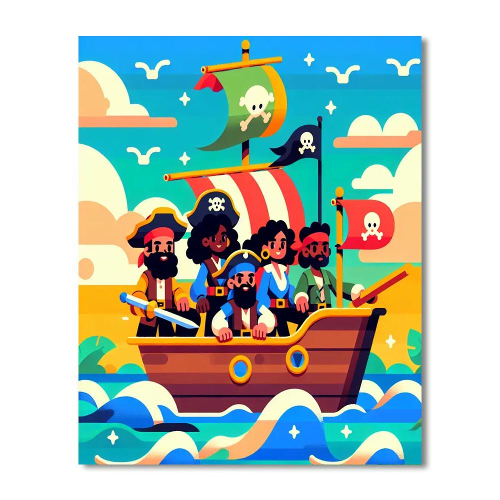 Pirate Crew's Sea Voyage Painting Number Kit