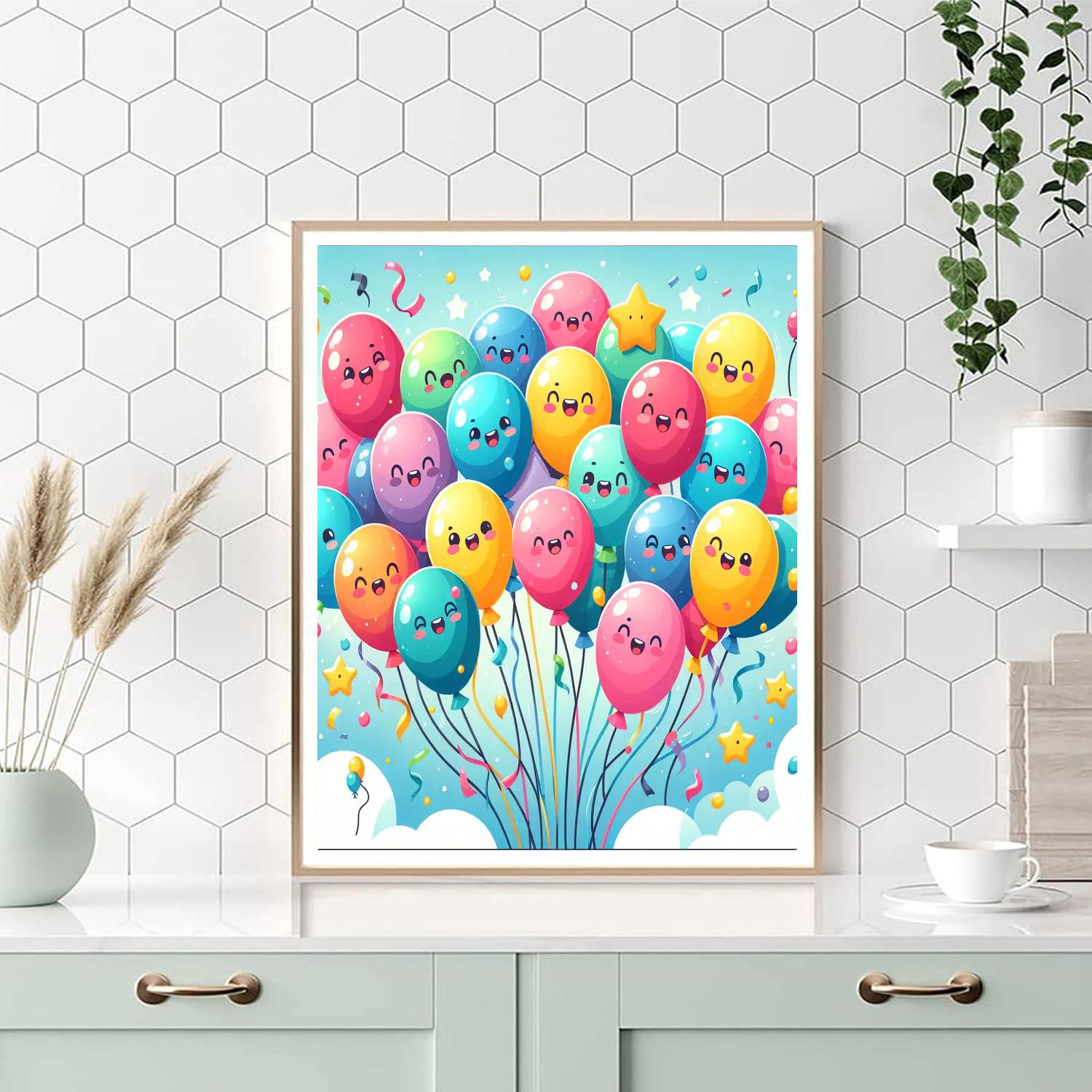 Happy Birthday Balloons Numbered Painting Kits