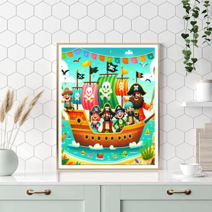 Adventure On The Pirate Ship DIY Paint By Numbers