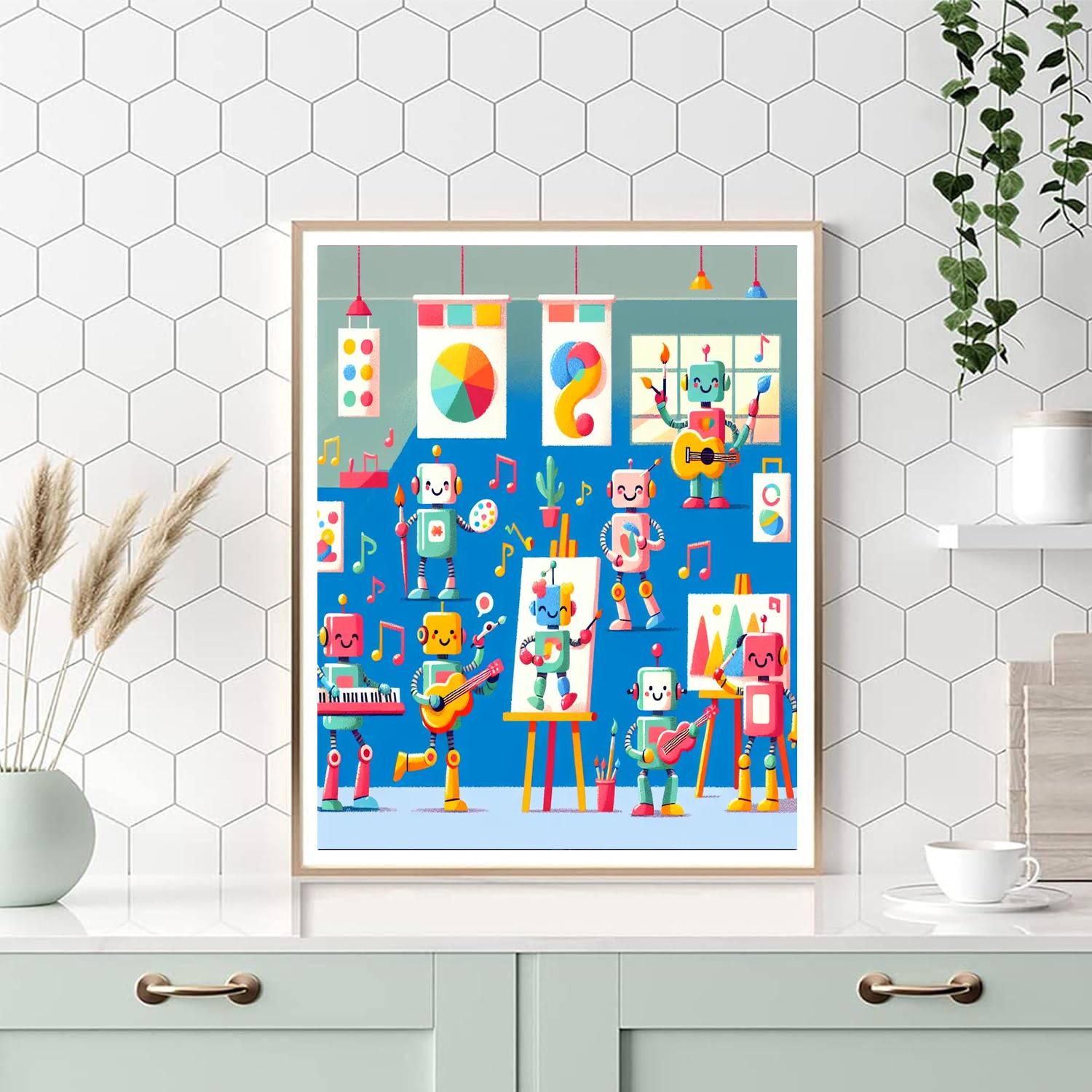 Creative Robot Art Numbered Painting Kits