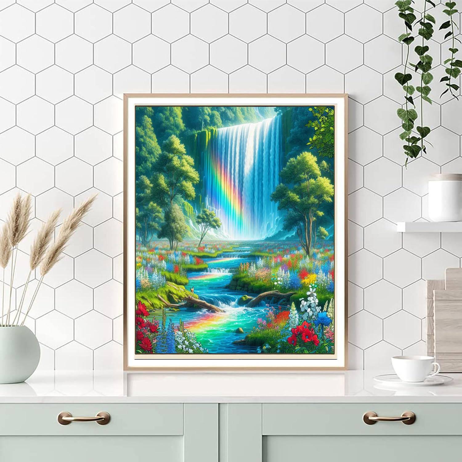 Enchanted Rainbow Cascade Paint By Number
