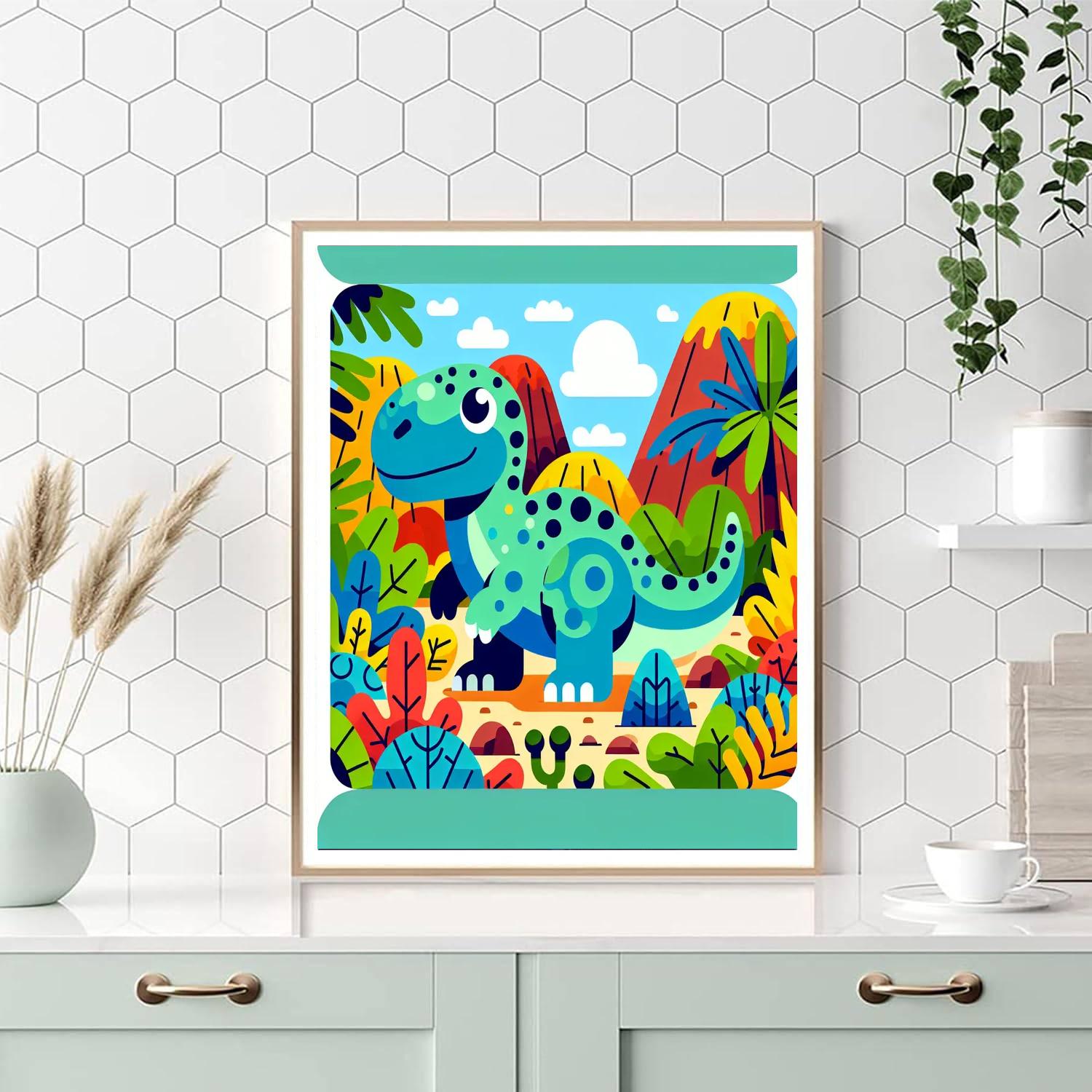 Gigantic Dinosaur Adventure Painting By Numbers Kit