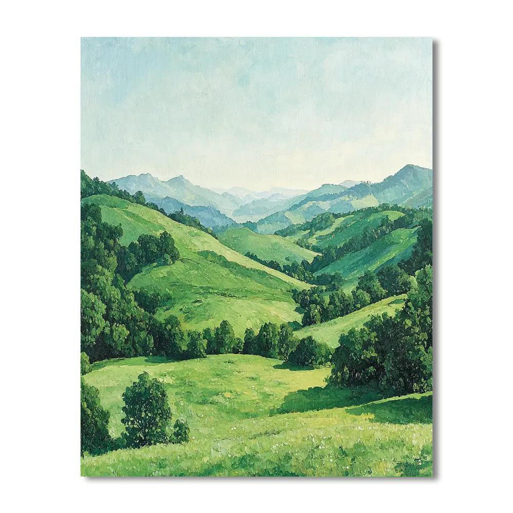 Paul Cézanne Inspired Emerald Valley Tranquility  Painting By Numbers Kit