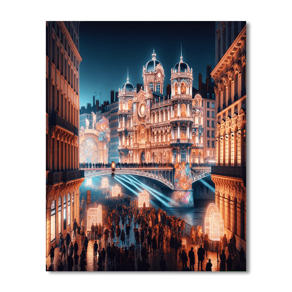 La Fête Des Lumières - Lyon, France Painting Number Kit