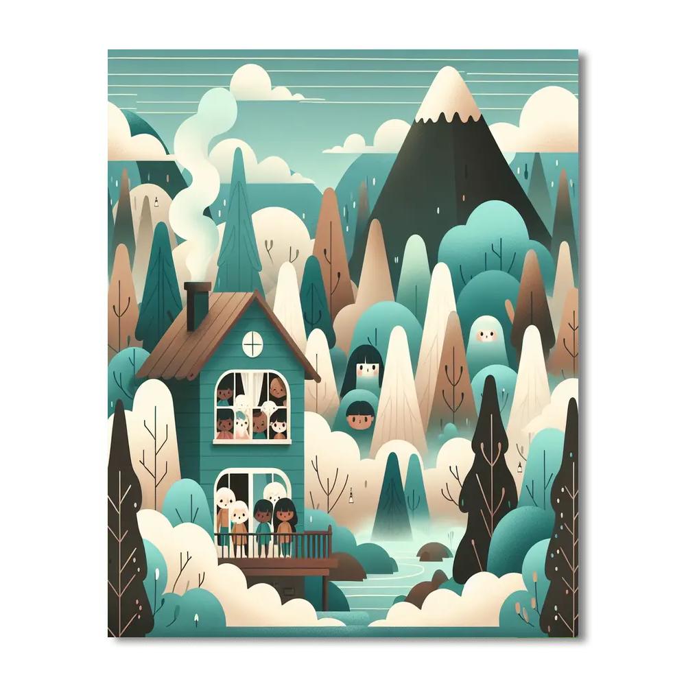 Enchanted Mountain Hideaway Paint By Number