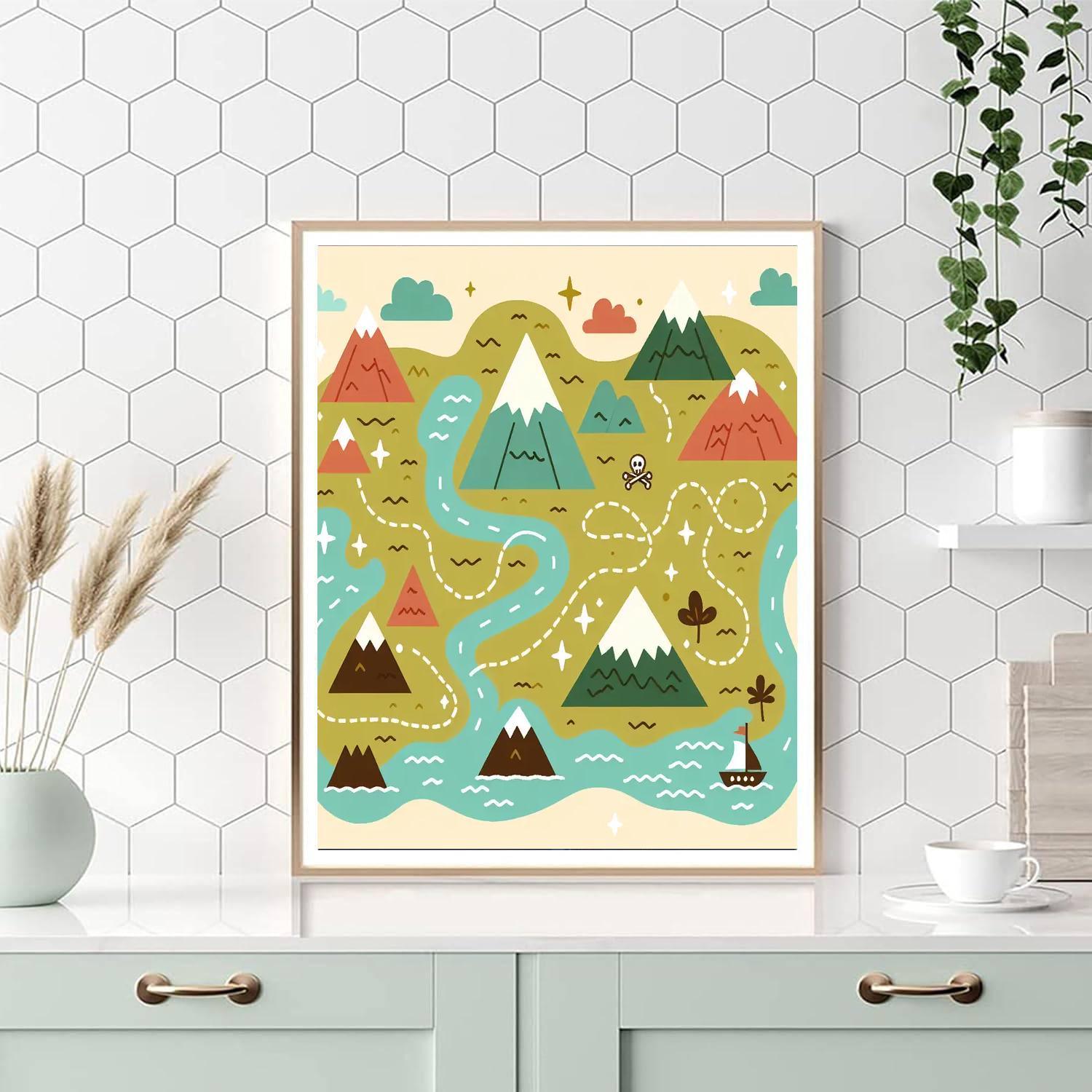 Explorer’s Map Adventure Paint By Color