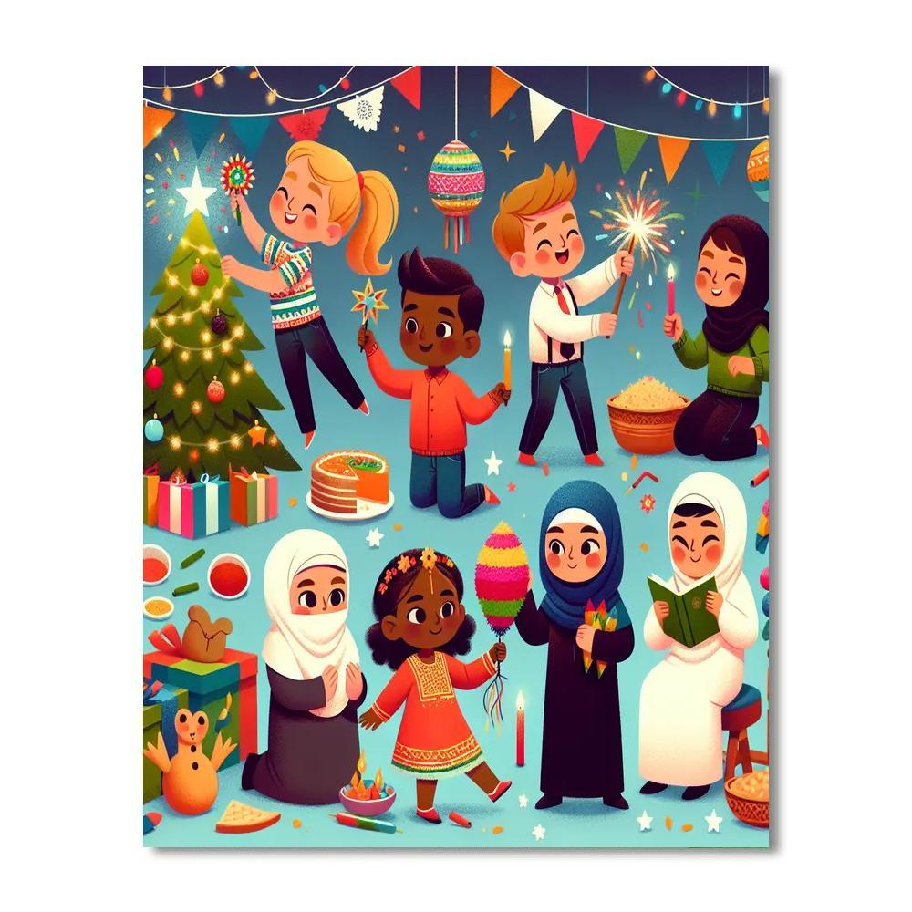 Vibrant Holiday Adventure Number Painting