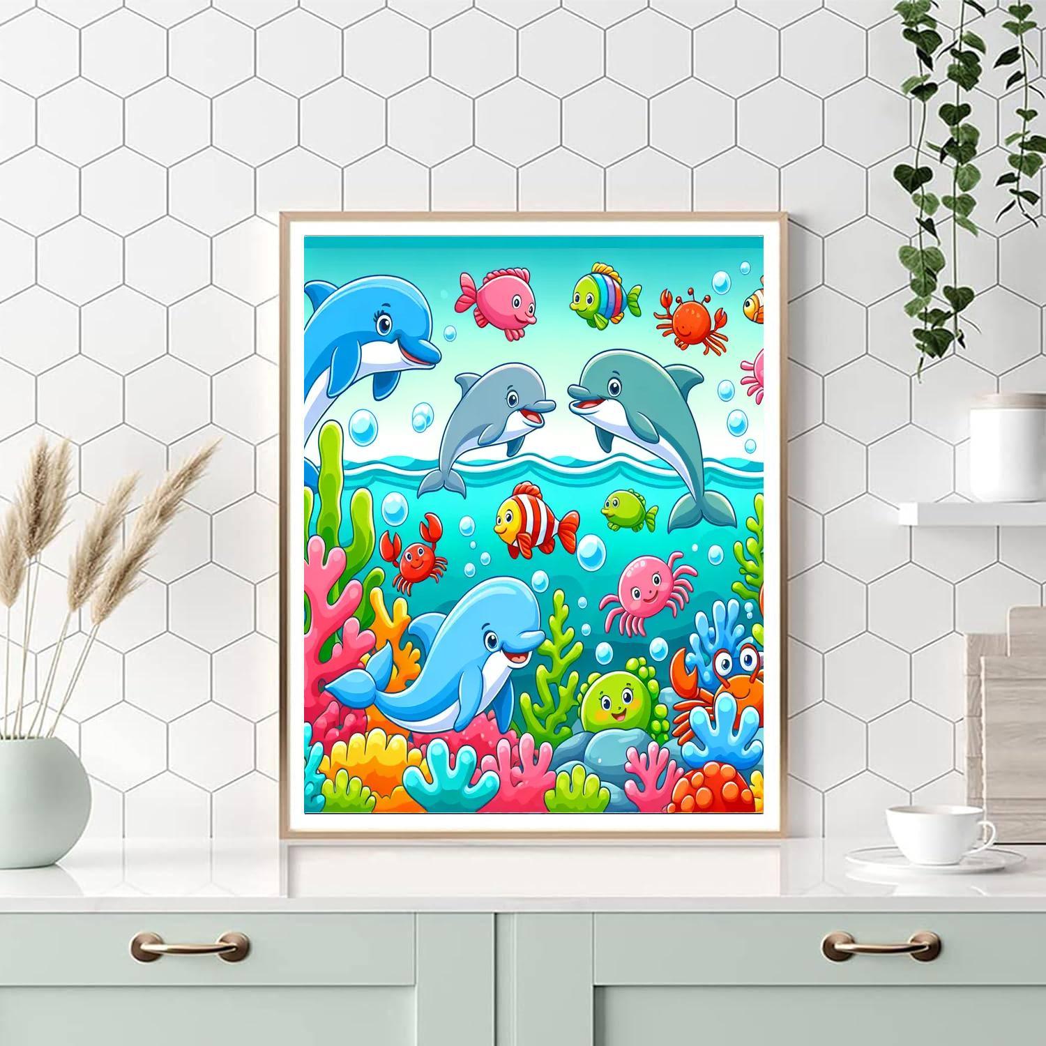 Giggling Ocean Friends Paint By Numbers Art
