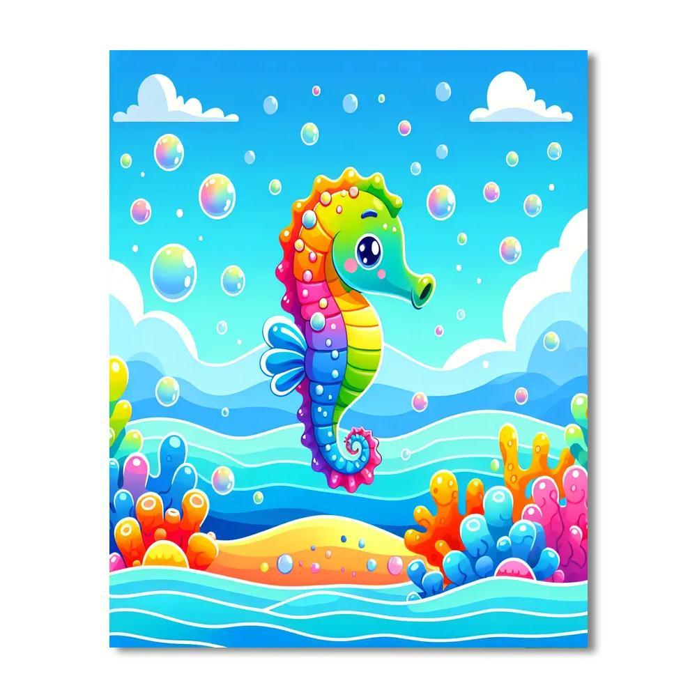 Sociable Seahorse Paint By Color