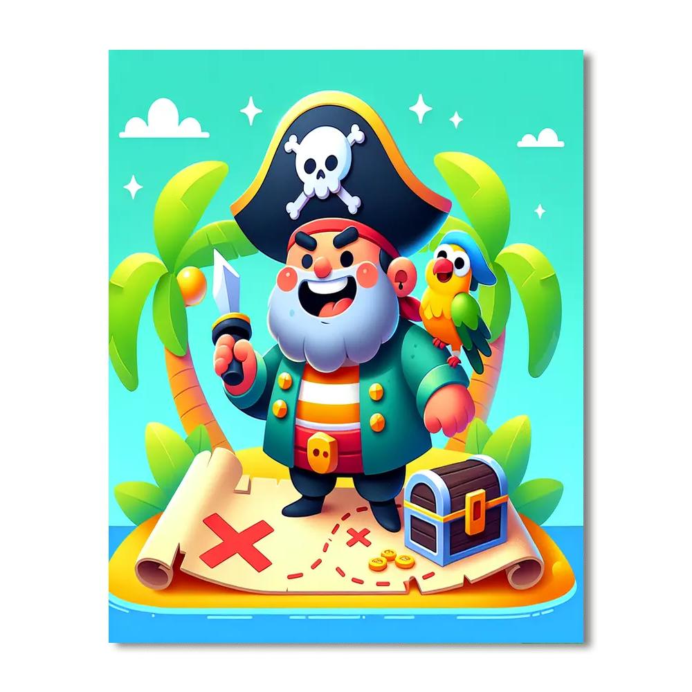 Playful Pirate Paint By Numbers Art