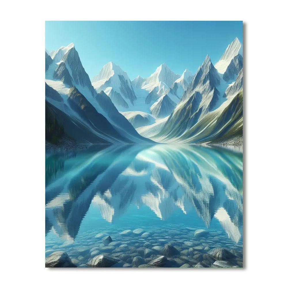 Glistening Alpine Lake DIY Paint By Numbers