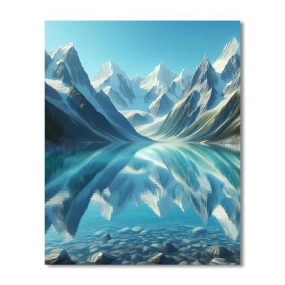Glistening Alpine Lake DIY Paint By Numbers