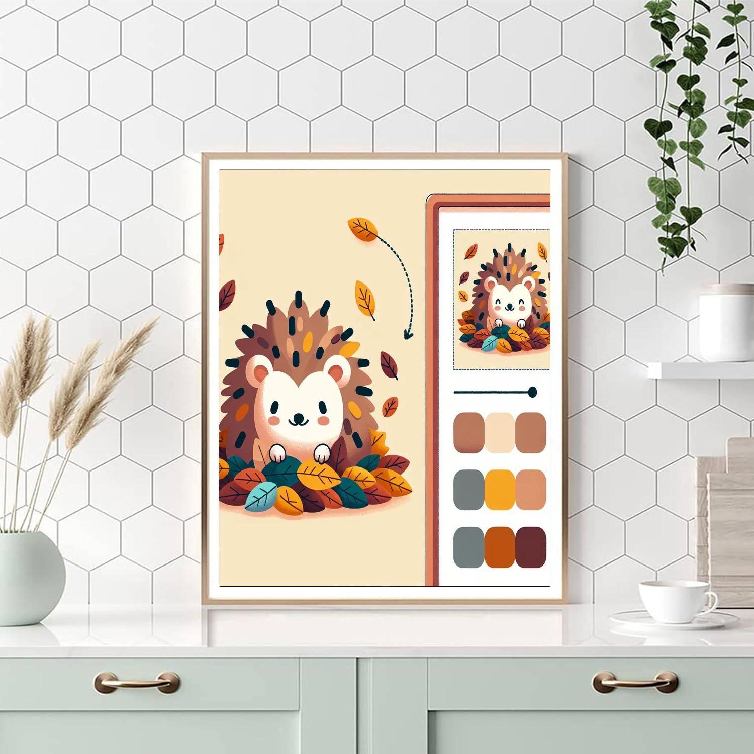 Merry Hedgehog Gathering Paint By Color