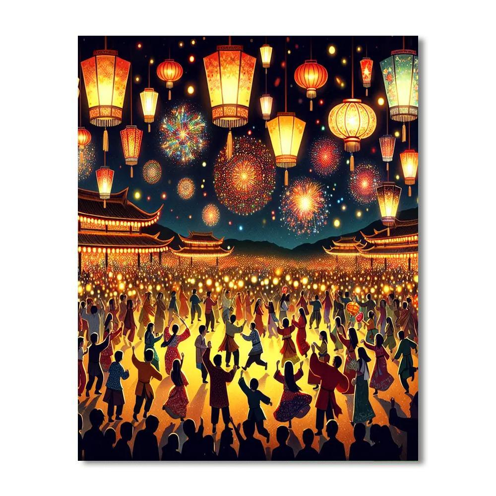 Energetic Festival Scene Paint By Numbers Art