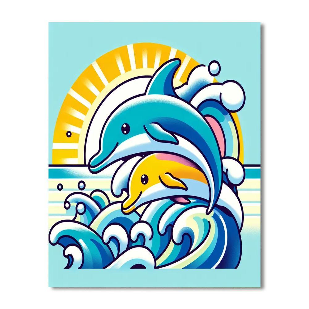 Dancing Dolphins Adventure Painting By Numbers Kit