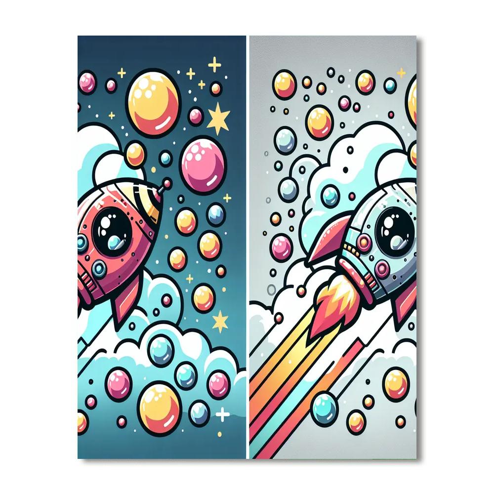 Galactic Bubble Adventure DIY Paint By Numbers