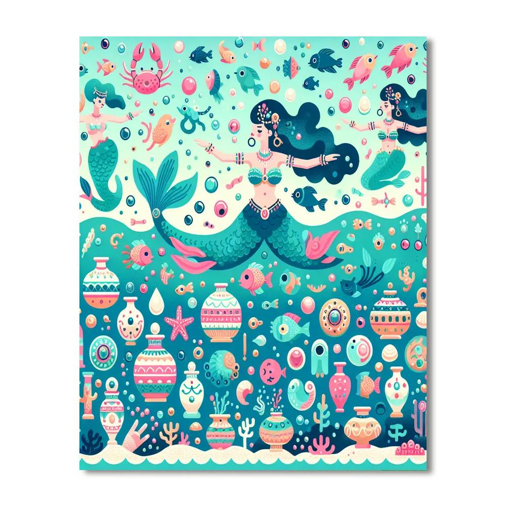 Underwater Mermaid Quest Number Painting
