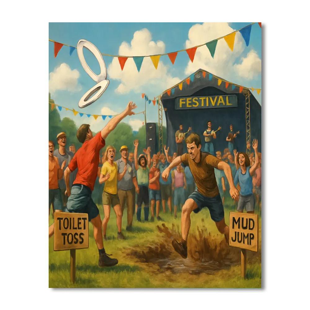 Summer Redneck Games - Usa DIY Paint By Numbers