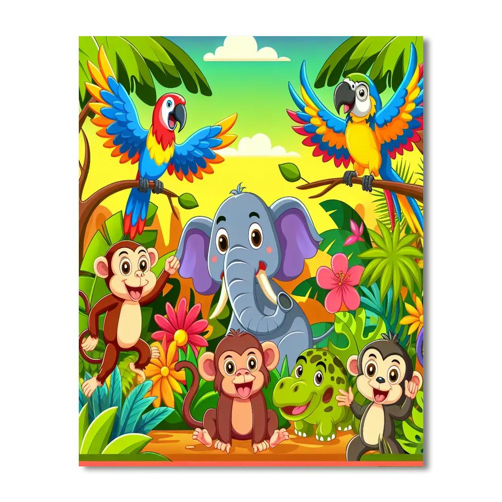 A Day Of Adventure In The Jungle DIY Paint By Numbers