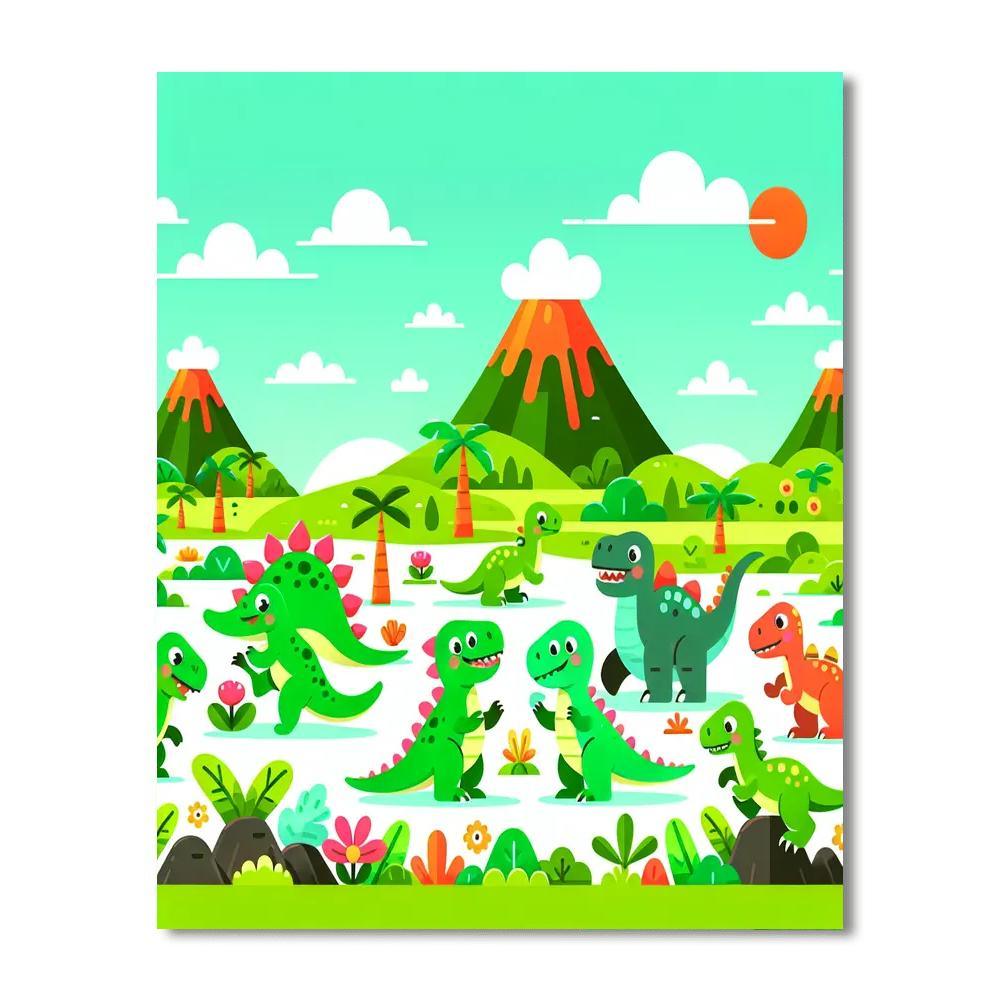 Silly Dinosaur Friends Paint By Number