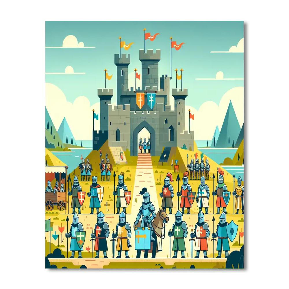 Courageous Castle Siege Painting By Numbers Kit