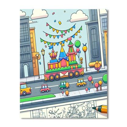 Festive City Carnival Numbered Painting Kits